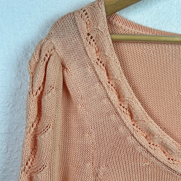 New perfect Rouje Paris Lila Sweater Cropped Bell Sleeve Knit Scoop Neck - Picture 6 of 11